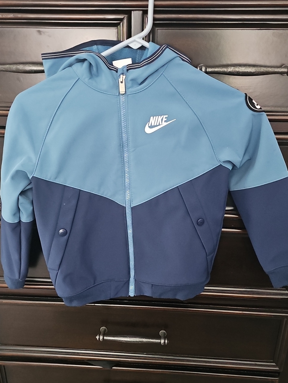 Nike Youth Two-Tone Light Blue and Navy Hooded Zip Jacket